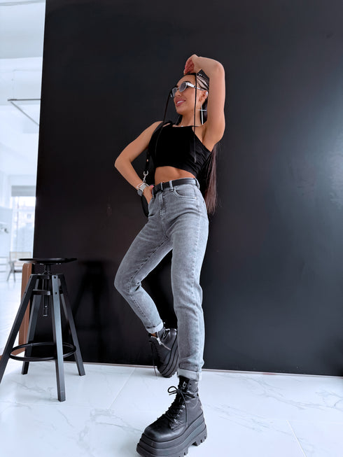MOM FIT džinsa bikses "SILVER CITY" DJ2687 - PELĒKAS PRE-ORDER